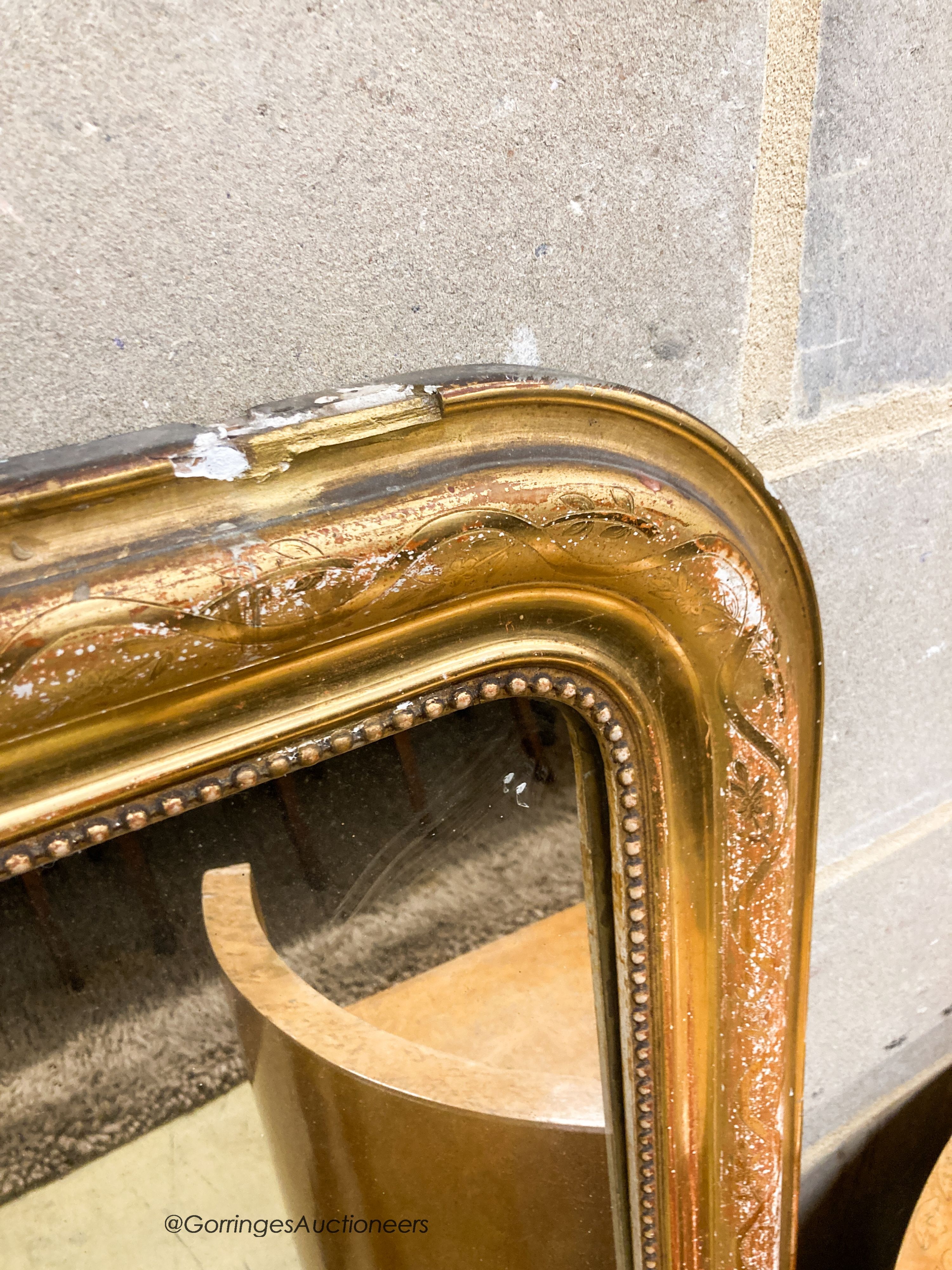 A 19th century French giltwood wall mirror, width 83cm, height 120cm